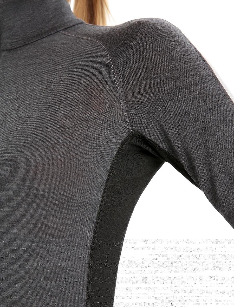 Icebreaker 260 ZoneKnit™ Merino Long Sleeve Half Zip Naisten Base Layers Mustat | FI 1880TCEV